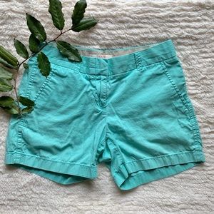 J. Crew Teal Chino Broken-In Shorts Size 0 🌱